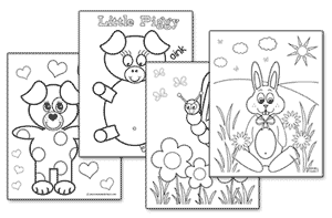 Cute Coloring Pages for Party Bags, Party Ideas and Little Artists