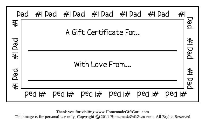 Free Printable Father S Day Gift Certificates Printable Templates